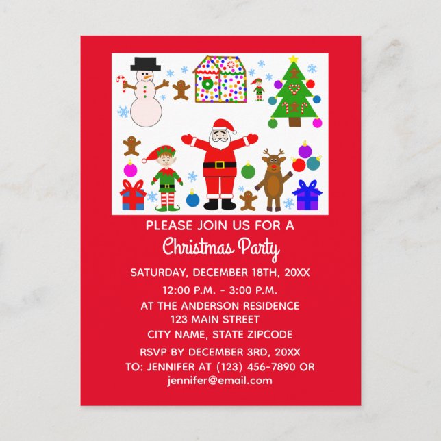 Navidades reuniendo la tarjeta postal #1 de invita (Anverso)