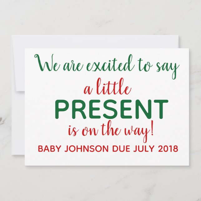 Navidades Revelación de Invitación de embarazo (Anverso)