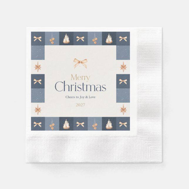 Navidades revisan la servilleta de papel (Anverso)