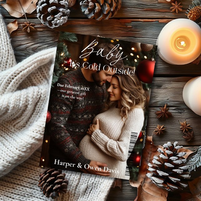 Navidades Revista Cobertura Invitación de Embarazo (Christmas Magazine Cover Pregnancy Announcement)