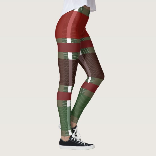 Navidades roban leggings verdes de Burgandy (Derecha)