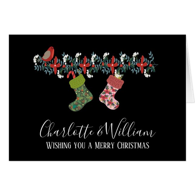 Navidades Robin Hanging Stocking Personalized (Anverso (Horizontal))