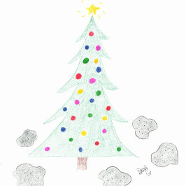 Navidades - Rockin' alrededor de la tarjeta de árb