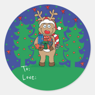 Navidades rodean a Pegatinas "renos" personalizan