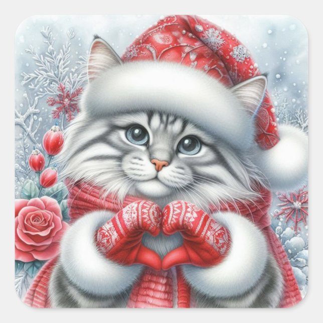 Navidades rojos aman al Pegatina (Anverso)