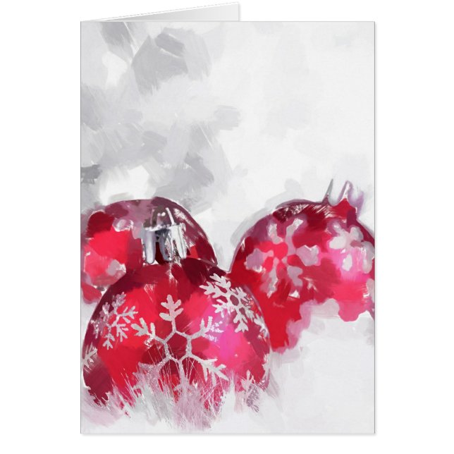 Navidades rojos Bola de ornamentos de copos de nie (Frente)