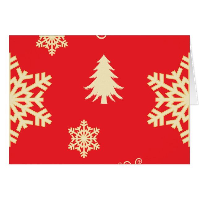 Navidades rojos con copos de nieve con crema (Anverso (Horizontal))