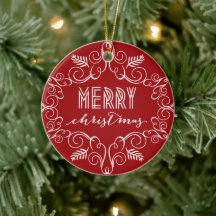 Navidades rojos de follaje festivo de decoración v