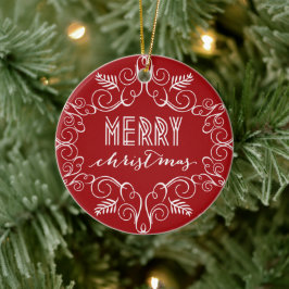 Navidades rojos de follaje festivo de decoración v