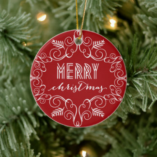 Navidades rojos de follaje festivo de decoración v
