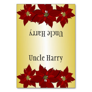 Navidades rojos de oro Tarjetas Poinsettia Place
