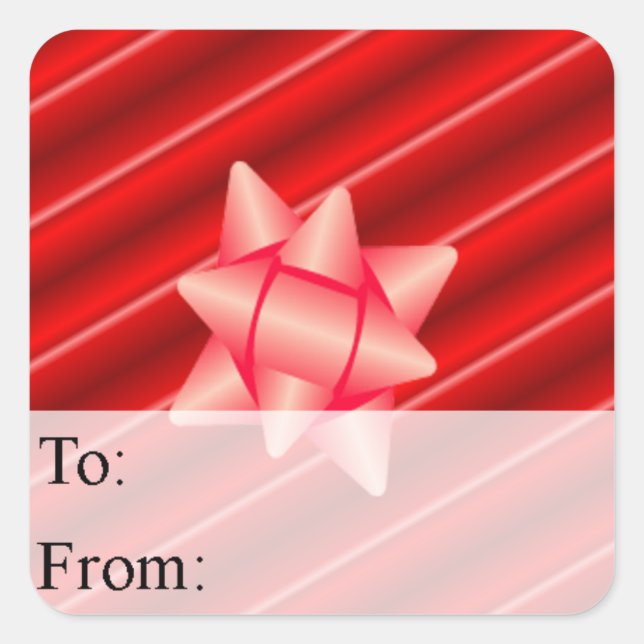 Navidades rojos en etiqueta de regalo 3D (Anverso)