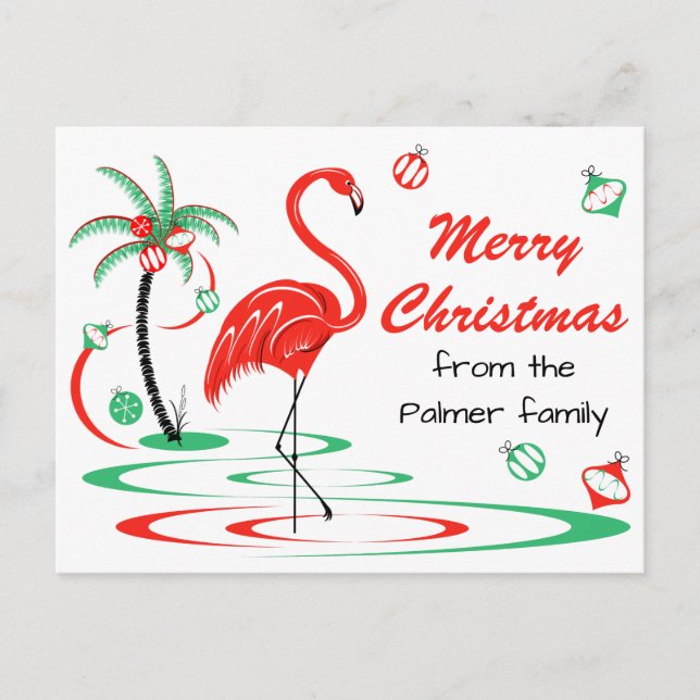 Navidades rojos Flamingo Feliz Navidad Textos (Anverso)