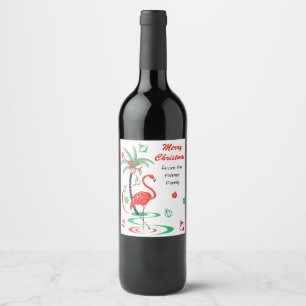Navidades rojos Flamingo Navidades Texto etiqueta 