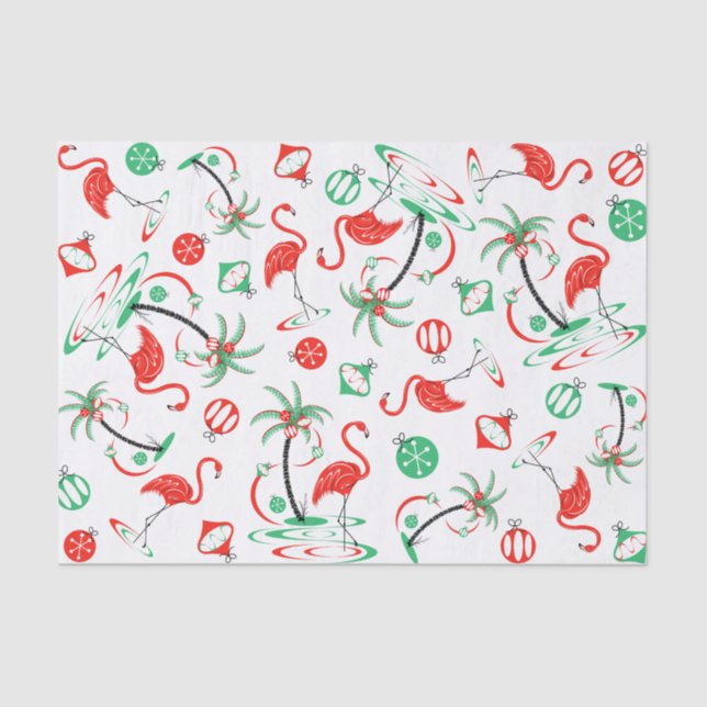 Navidades rojos Flamingo Papel multitisular (Anverso)