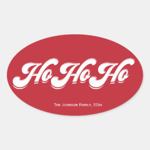 Navidades rojos Ho Ho Ho Ho Oval Pegatinas