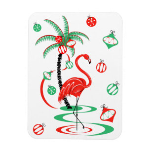 Navidades rojos Retrato imán flexible Flamingo