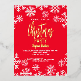 Navidades rojos únicos de nieve invitan a tarjeta 