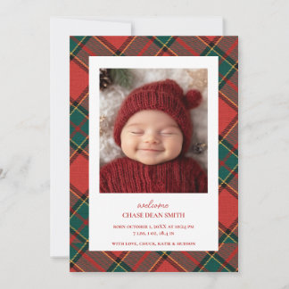 Navidades rojos verdes plantan Invitación de bebé