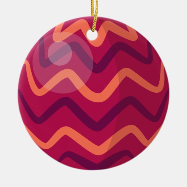 Navidades rojos y Naranjas baubles | Ornamento (Frente)