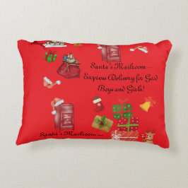 Navidades rojos y rosas niños acentúan la almohada