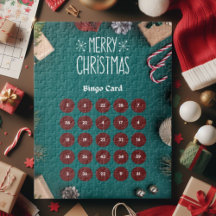 Navidades rojos y verdes Bingo Jigsaw Puzzle