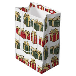 Navidades rojos y verdes obsequian bolsa de regalo