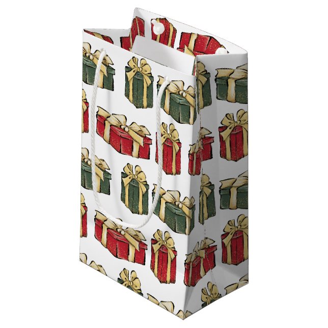 Navidades rojos y verdes obsequian bolsa de regalo (Angulo Anverso)