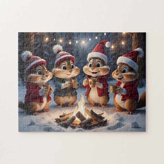 Navidades Rompecabezas de Chipmunks (Horizontal)