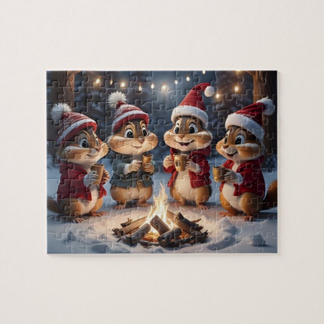 Navidades Rompecabezas de Chipmunks (Horizontal)
