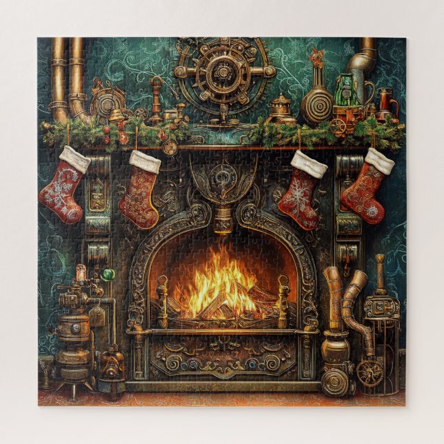 Navidades Rompecabezas de la chimenea de vapor (Vertical)