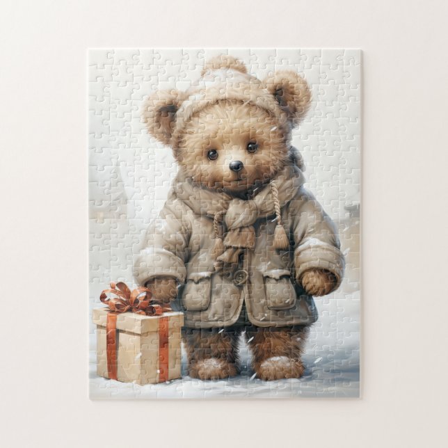 Navidades Rompecabezas de Oso de Teddy (Vertical)