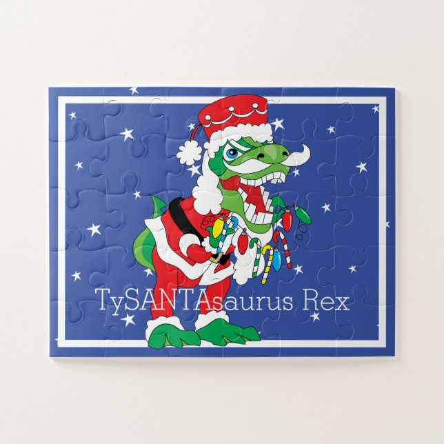 Navidades Rompecabezas TySANTAsaurus Rex 30 PIeces (Horizontal)