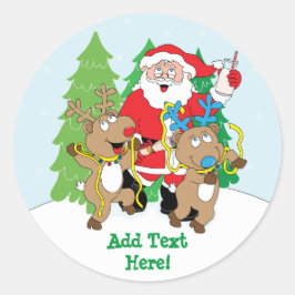 Navidades Ronda Pegatinas Santa Claus Personaliza