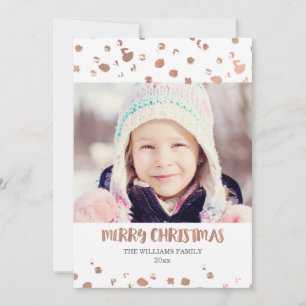 Navidades Rosa Gold Dottie Tarjetas fotográficas