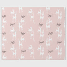 Navidades Rosa Personalizados Deers envolver papel