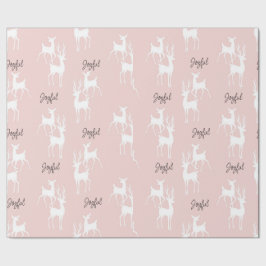 Navidades Rosa Personalizados Deers envolver papel