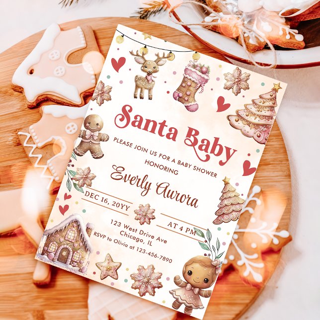 Navidades rosados cocinan la invitación a Baby Sho (Subido por el creador)