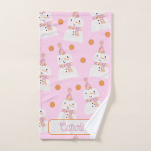 Navidades rosados cúrcuitos Polka Dot Snowman Pers