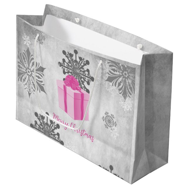 Navidades rosados obsequian bolsa de regalo de vac (Angulo Anverso)