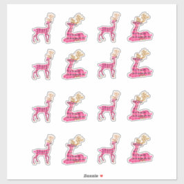 Navidades rosados Pegatinas de caña de renos navid