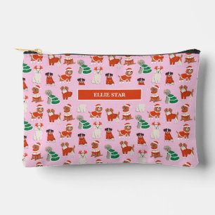 Navidades rosados Perros Chica Bolsa cosmética per