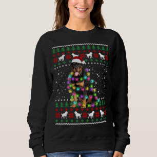 Navidades Rottweiler Dog Light Ugly Sweater