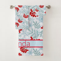 Navidades, Rowan, rojo, blanco, copos de nieve
