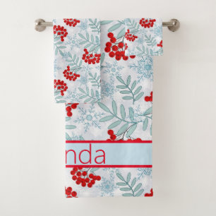 Navidades, Rowan, rojo, blanco, copos de nieve