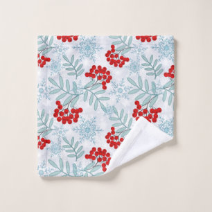 Navidades, Rowan, rojo, blanco, copos de nieve