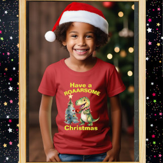 Navidades ruarosos, camiseta de dinasaurios de div
