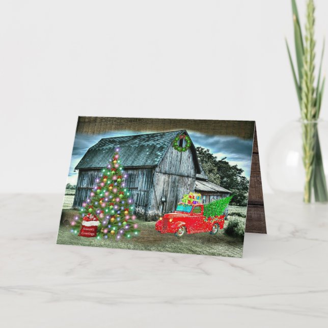 Navidades rusos cortan camión árbol de Navidad en  (Anverso)