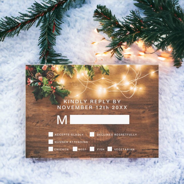 Navidades rusos país boda de mistletoe rsvp (Rustic Christmas country mistletoe rsvp wedding)