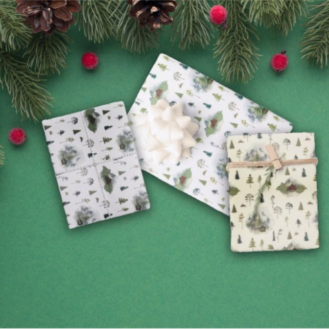 Navidades rústicos envuelven hoja de papel de 3 (Subido por el creador)